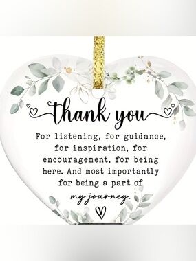 Thank You Heart Acrylic Plaque with Greenery
